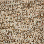 HANERI Beige Brown Hieroglyphs