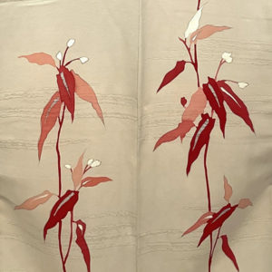 KIMONO Tsukesage Cream Red Pink Flower