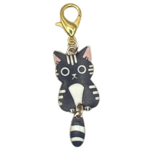 OBI-KAZARI CHARM Tabby Cat Black