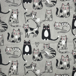 FUROSHIKI Black White Gray Neko Medium